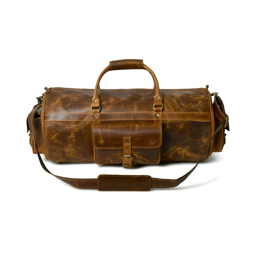 Buffalo Leather Overnight Duffle Bag