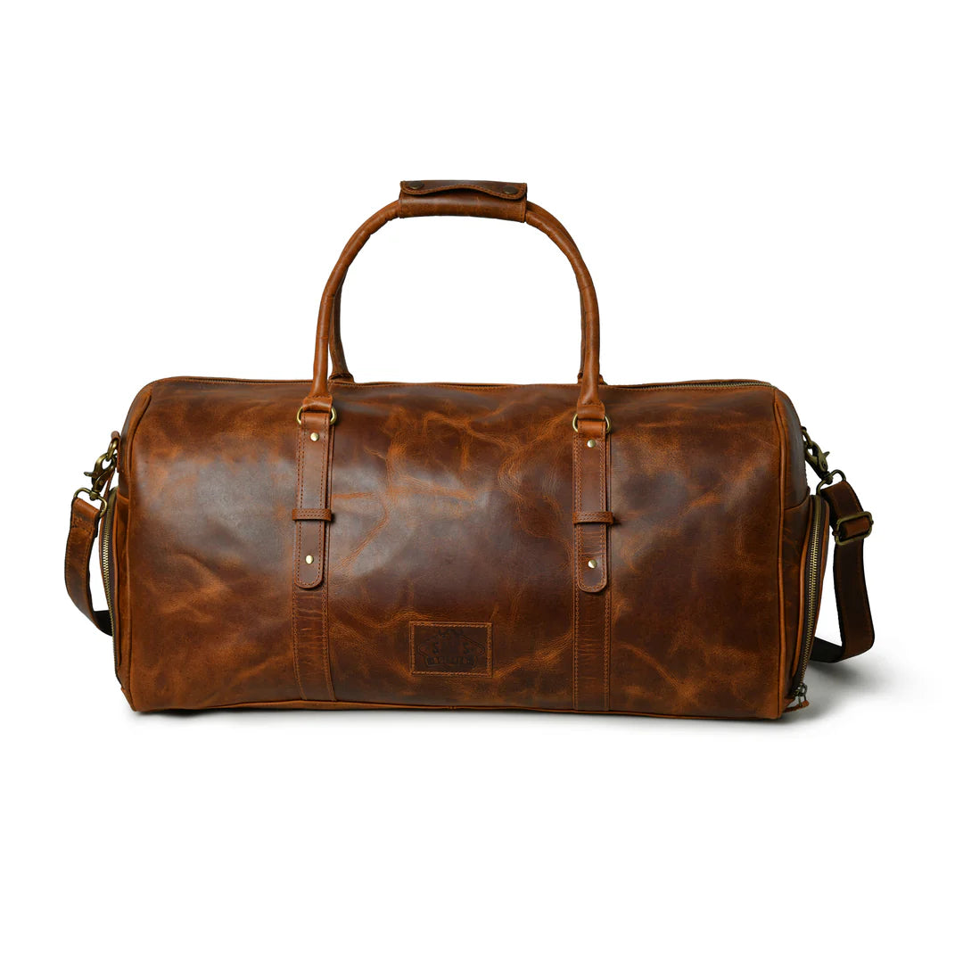 Buffalo Leather Overnight Bag - Saddle Tint
