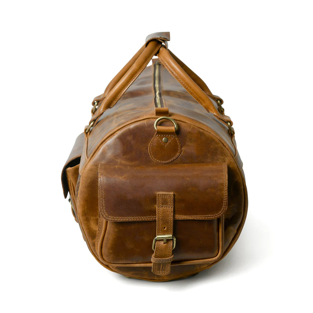 Buffalo Leather Overnight Duffle Bag