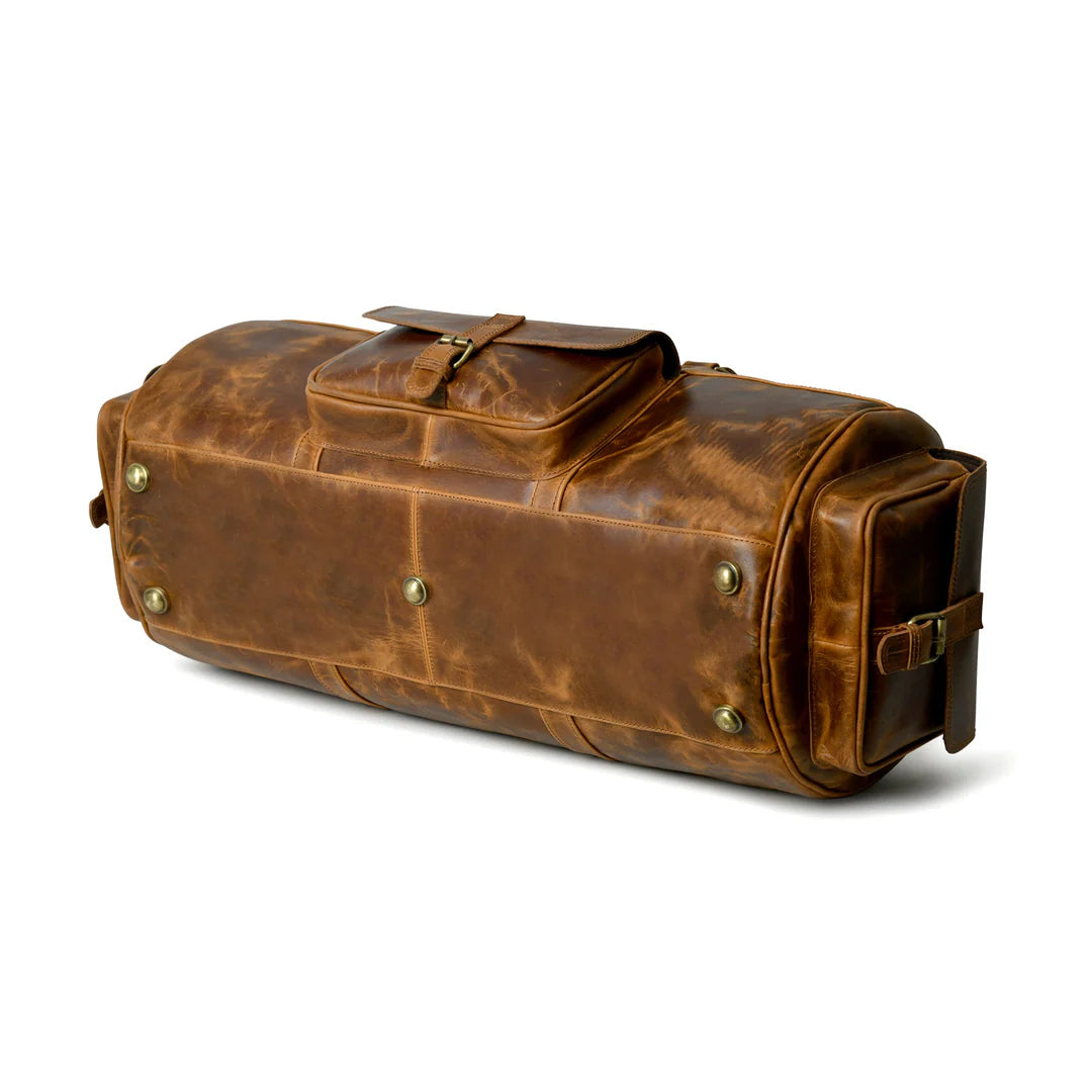 Buffalo Leather Overnight Duffle Bag