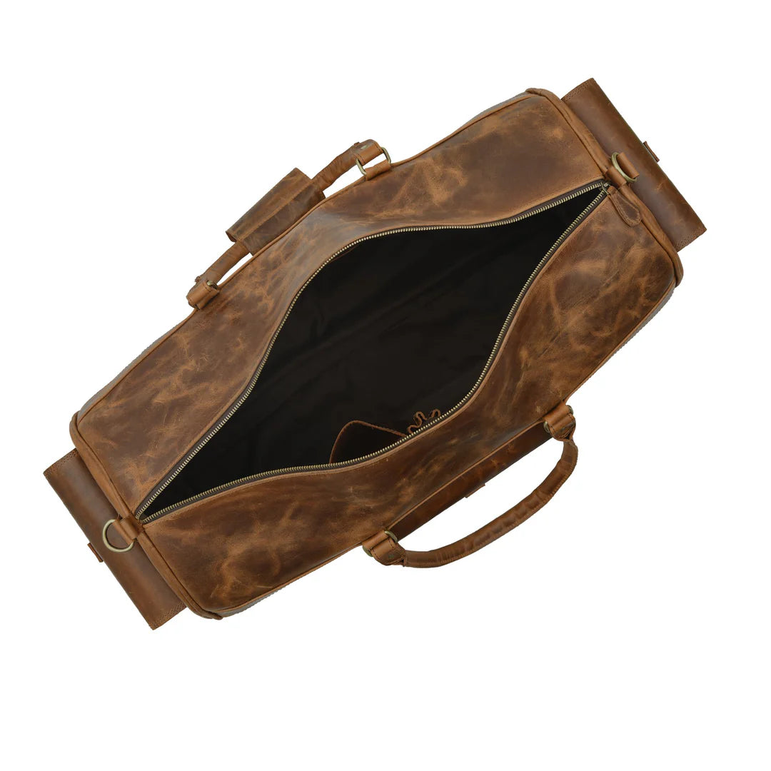 Buffalo Leather Overnight Duffle Bag