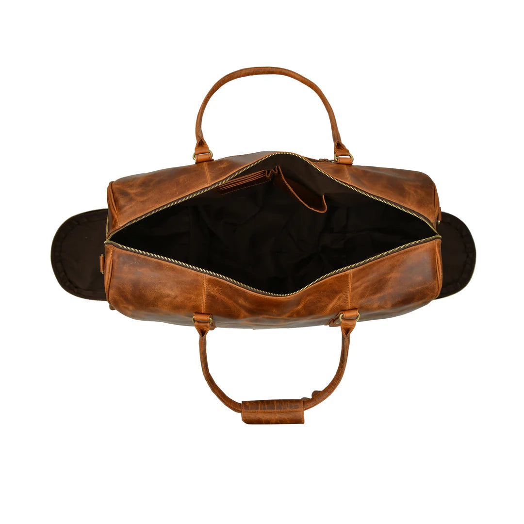 Buffalo Leather Overnight Bag - Saddle Tint