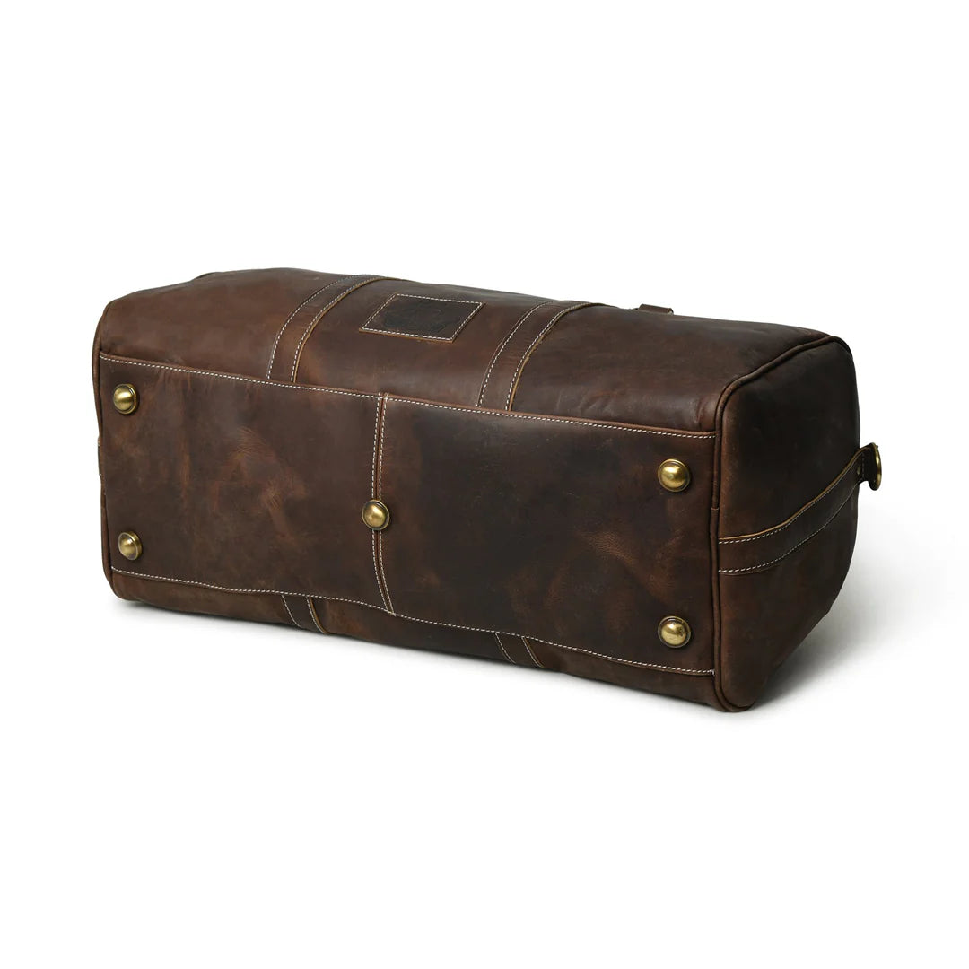 Leather Overnight Duffle Bag - Tuscan Ardor