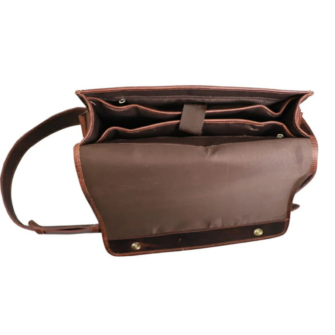 Leather Messenger Briefcase Bag