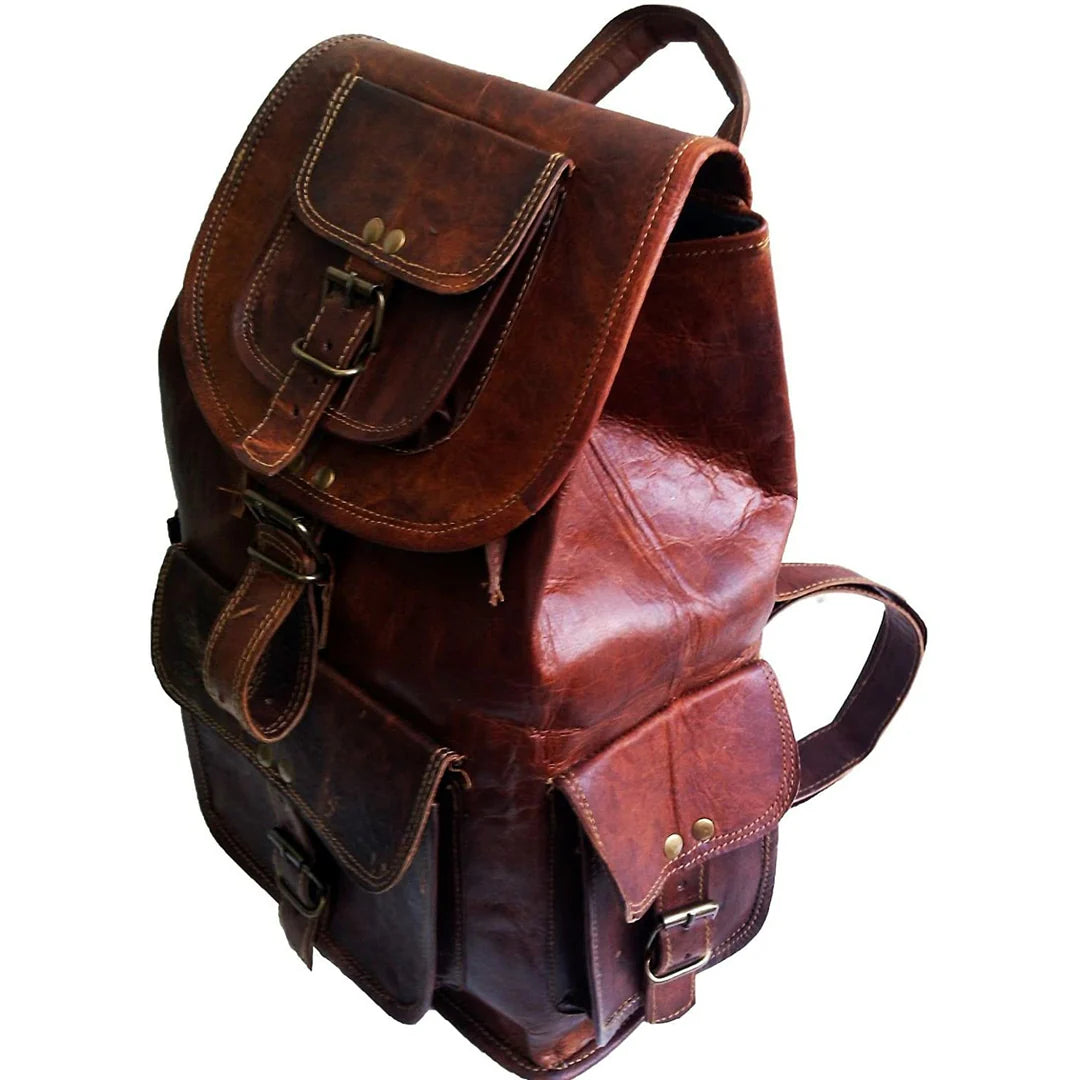 Vintage Leather Laptop Backpack