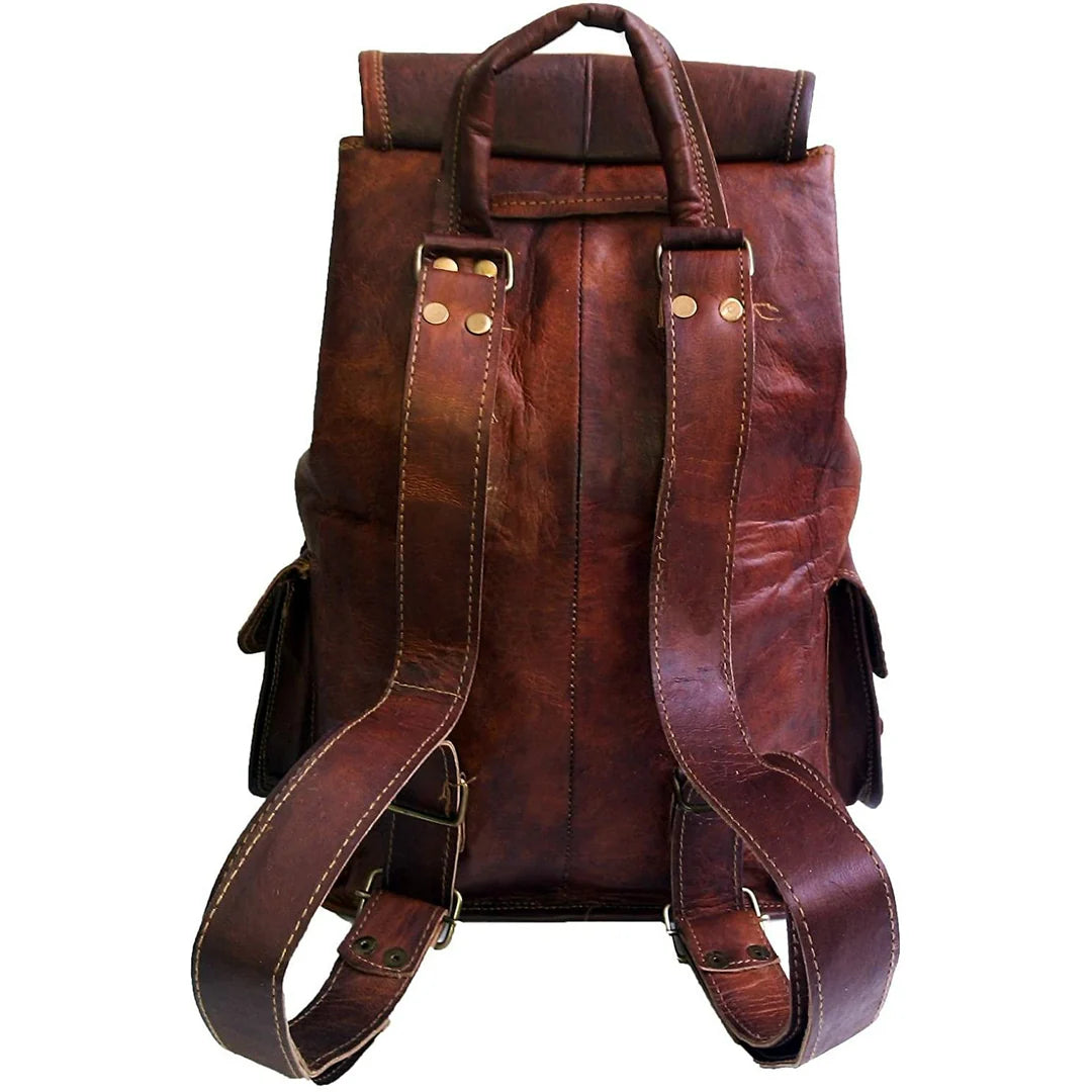 Vintage Leather Laptop Backpack