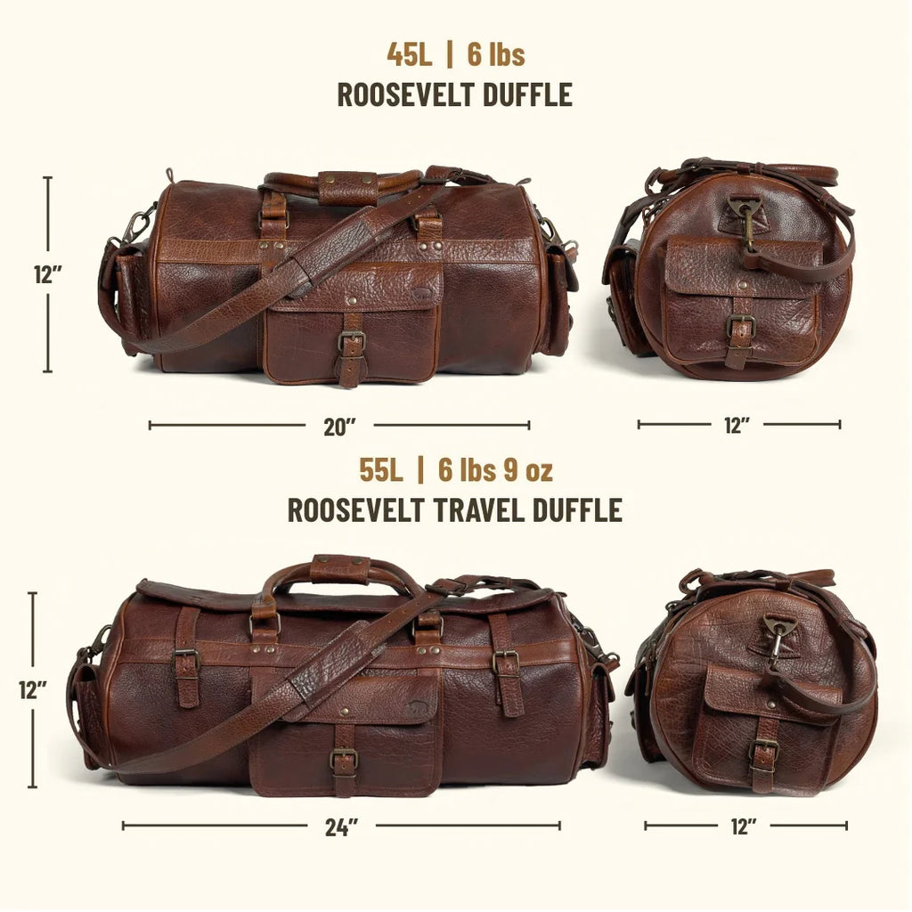 Limited Edition Roosevelt Buffalo Leather Travel Duffle Bag