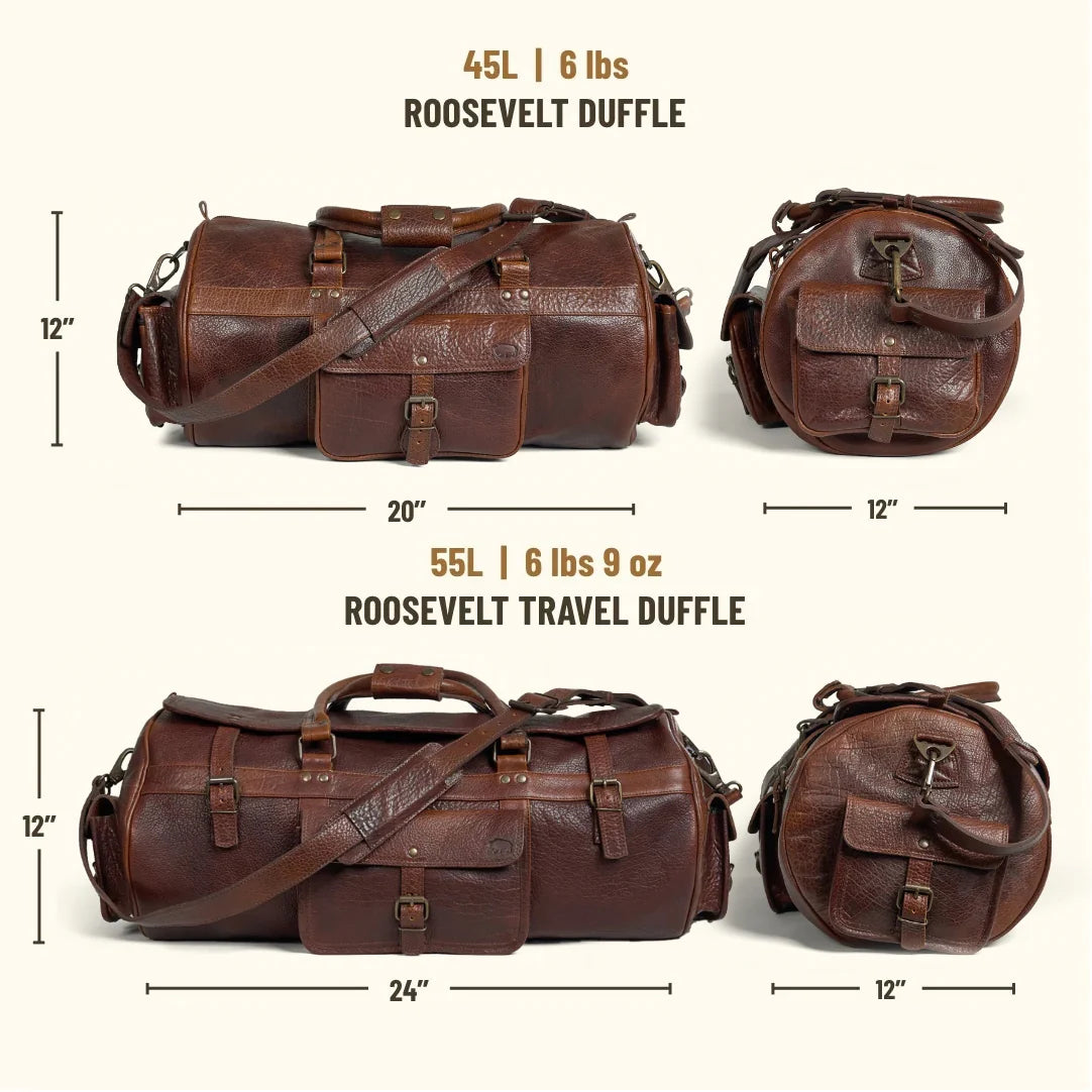 Limited Edition Roosevelt Buffalo Leather Travel Duffle Bag