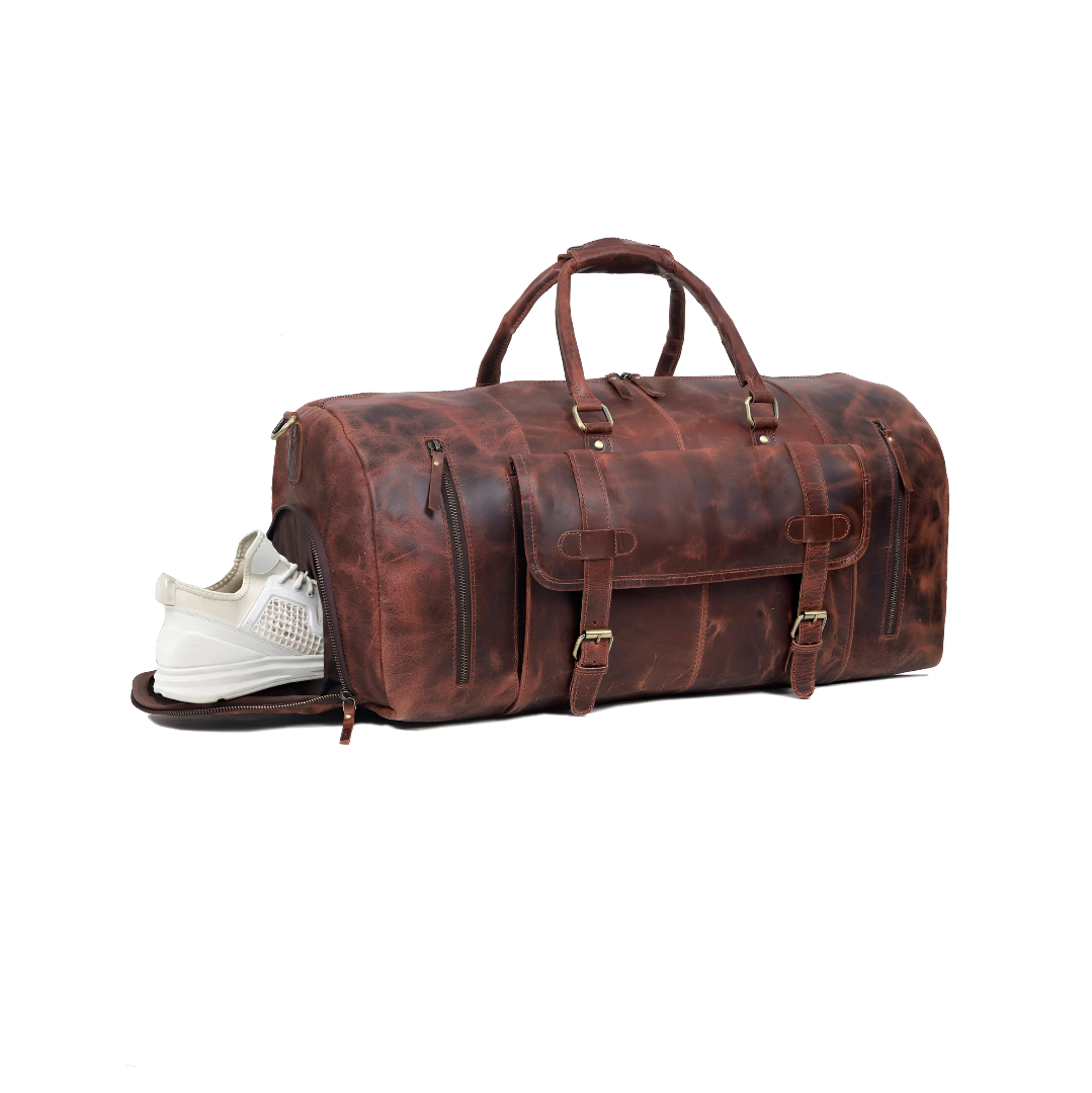 Buffalo Leather Duffel Bag - Myriad Seal