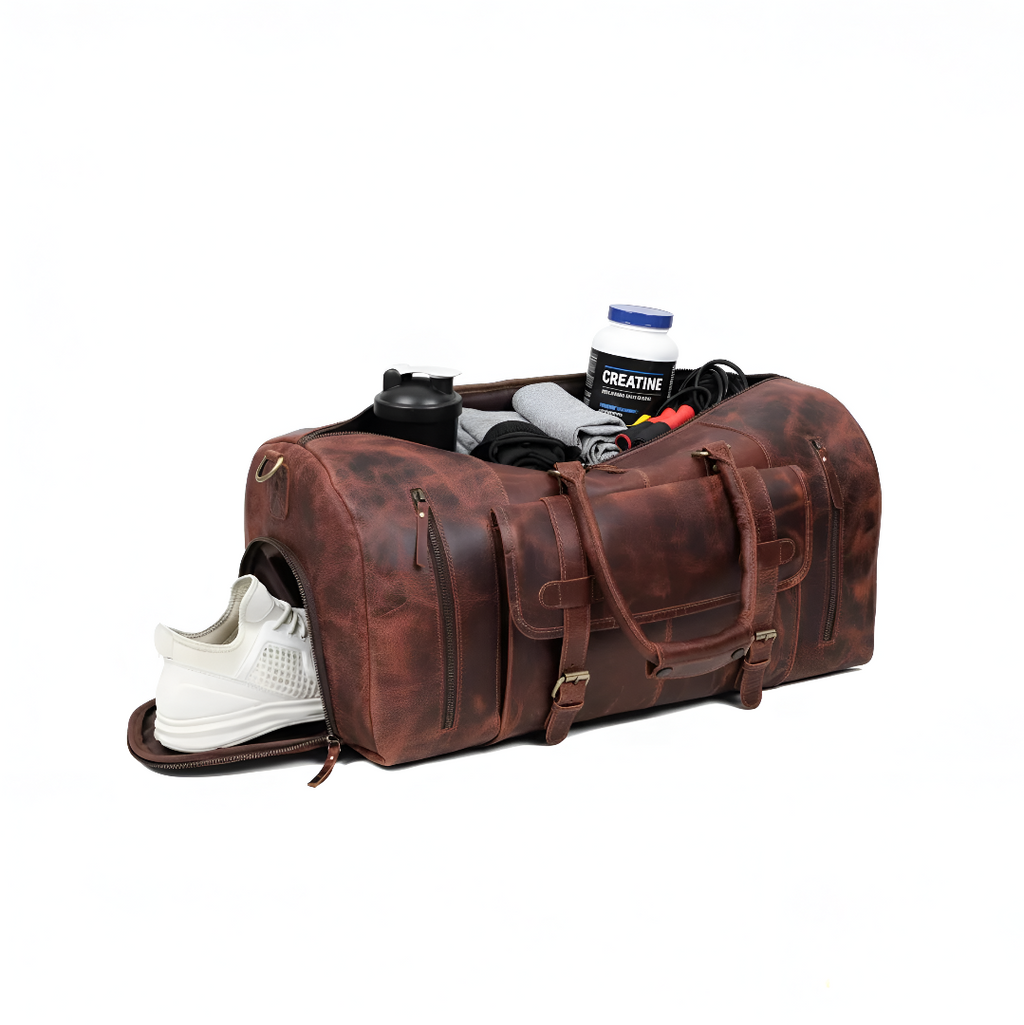Buffalo Leather Duffel Bag - Myriad Seal