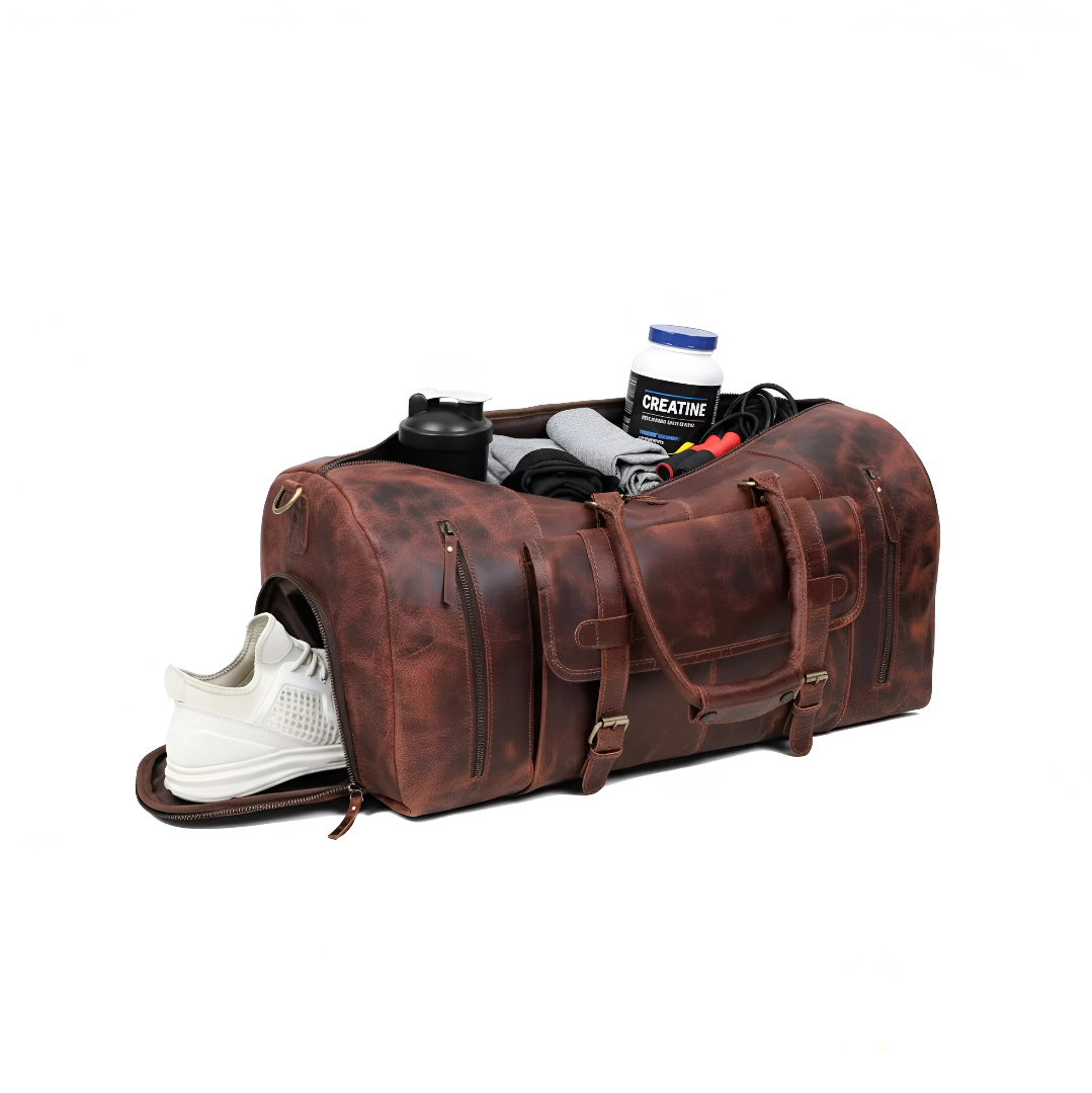 Buffalo Leather Duffel Bag - Myriad Seal