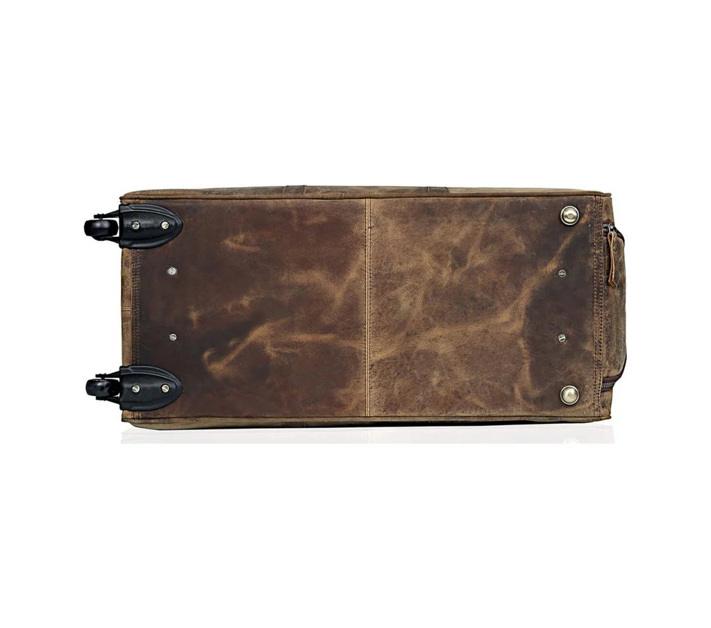 Ashby Buffalo Leather Duffel Bag with Wheels