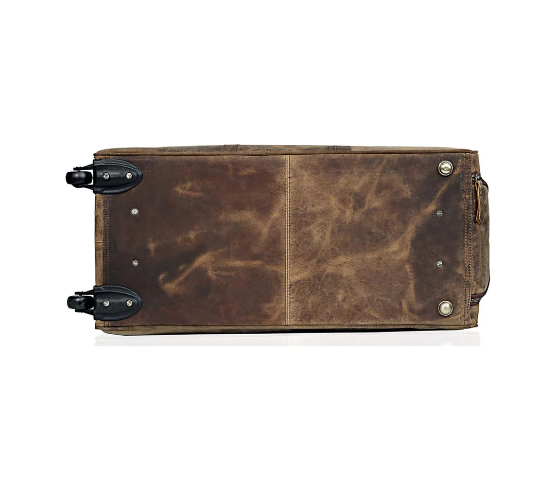 Ashby Buffalo Leather Duffel Bag with Wheels