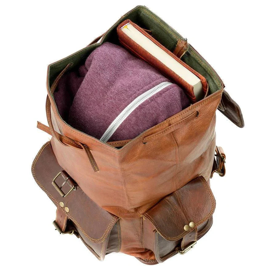 Vintage Leather Laptop Backpack