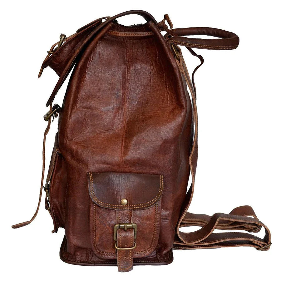 Vintage Leather Laptop Backpack