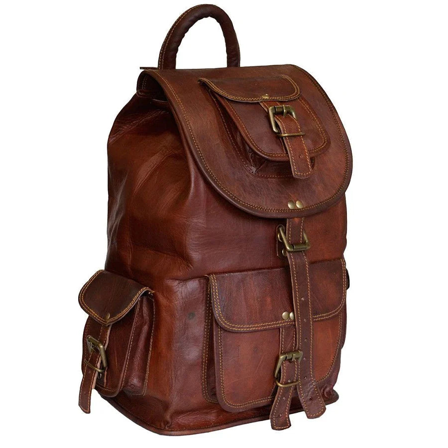 Vintage Leather Laptop Backpack